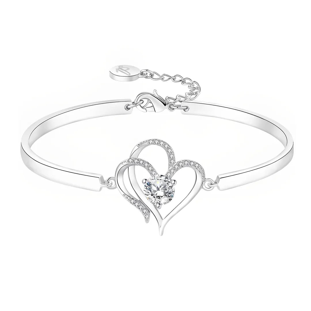 TO MY UNBIOLOGICAL DAUGHTER- I ALWAYS WITH YOU DOUBLE HEART BRACELET