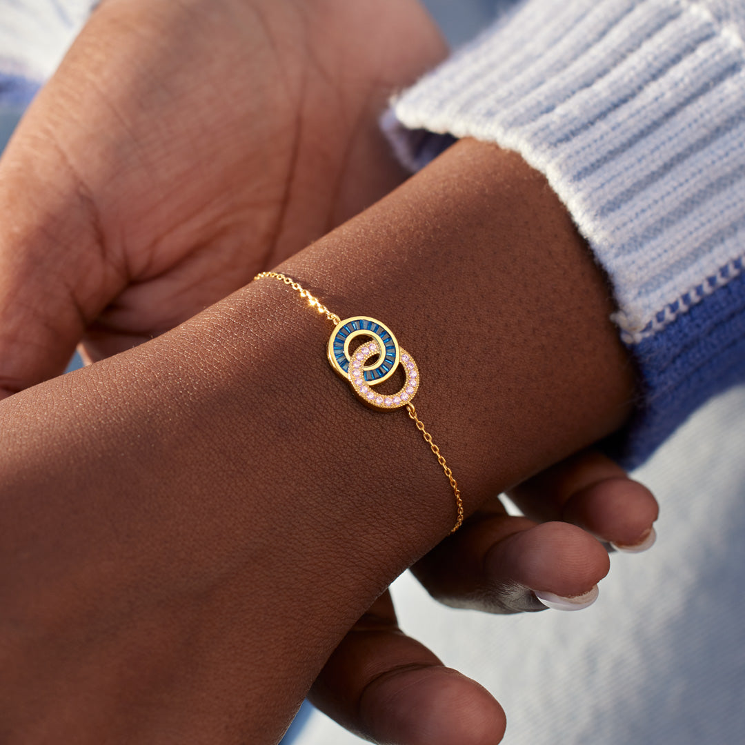 Mother & Daughter Linking Circles Bracelet