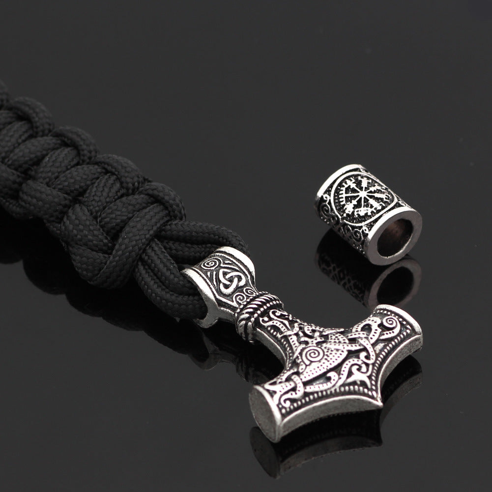 Thor's Hammer Braided Rope Viking Bracelet