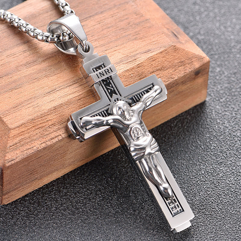 Christianartworkshop Crafted Jesus Christianartworkshop Crucifix Titanium Necklace