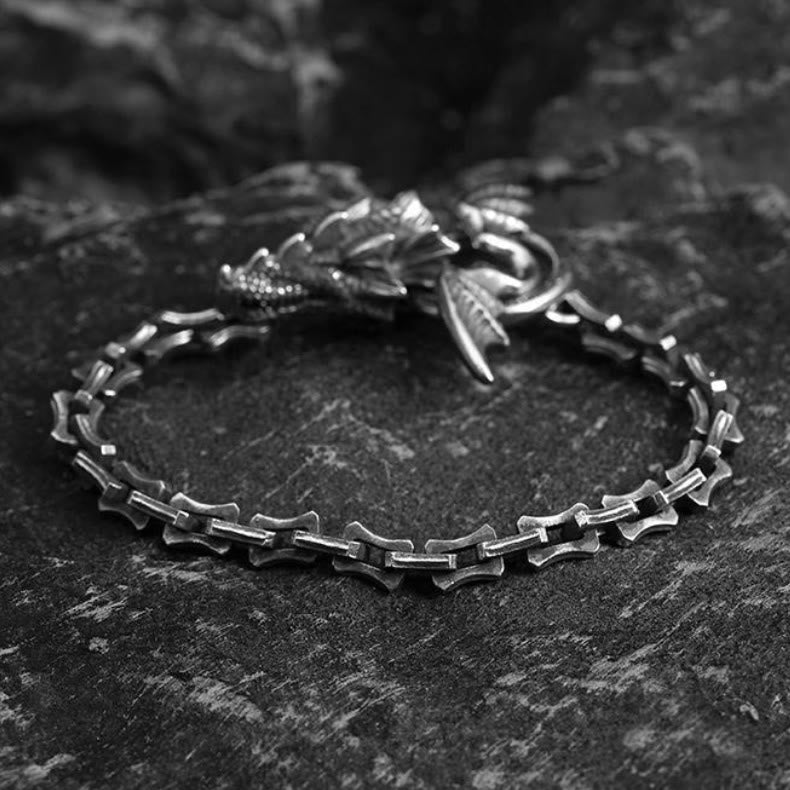 Gothic Style Dragon Bone Chain Dragon Head Bracelet