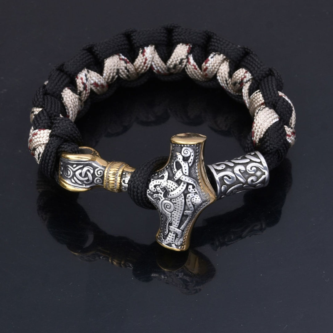 Viking Mjolnir Paracord Braided Bracelet