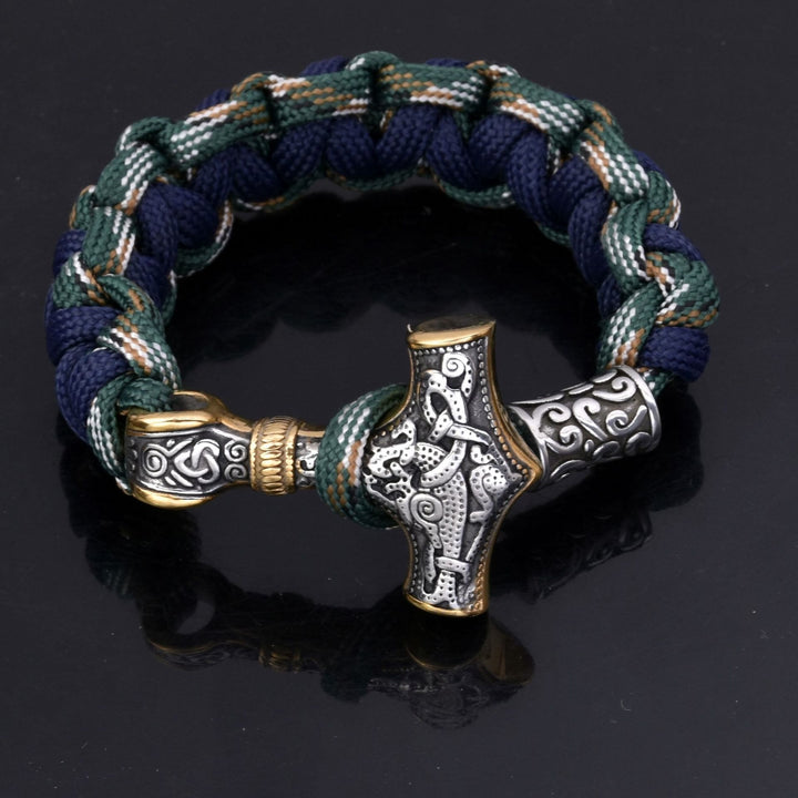 Viking Mjolnir Paracord Braided Bracelet