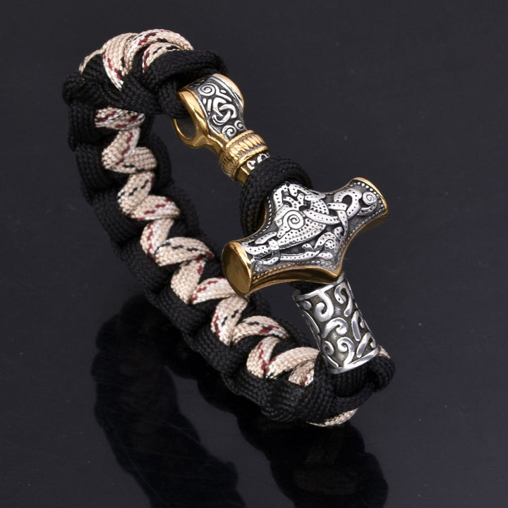 Viking Mjolnir Paracord Braided Bracelet