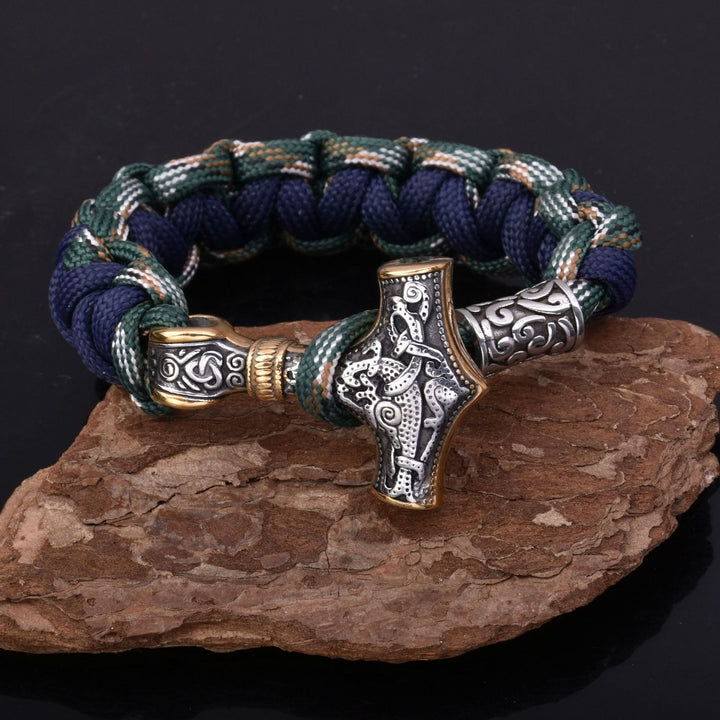 Viking Mjolnir Paracord Braided Bracelet
