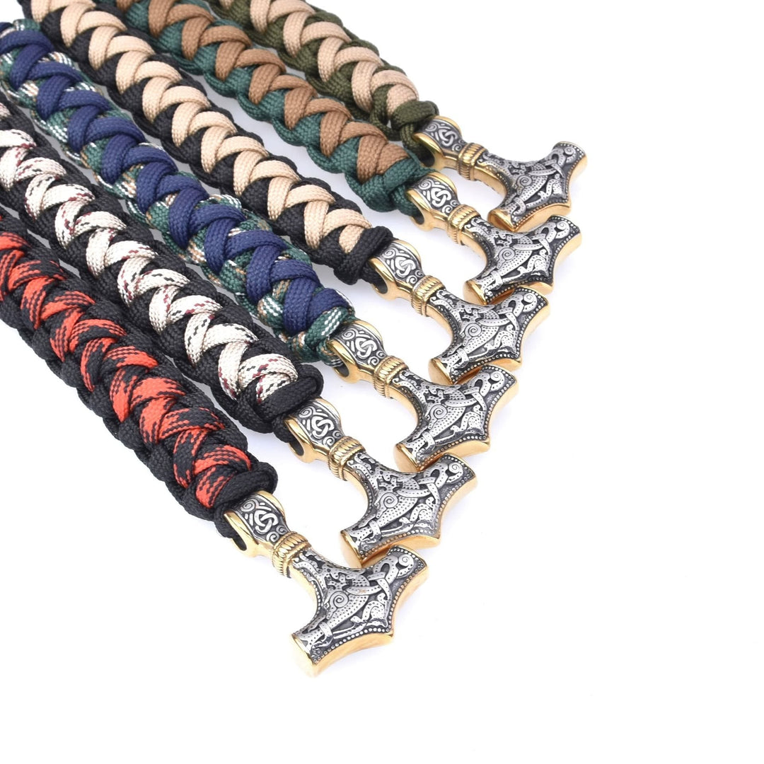 Viking Mjolnir Paracord Braided Bracelet