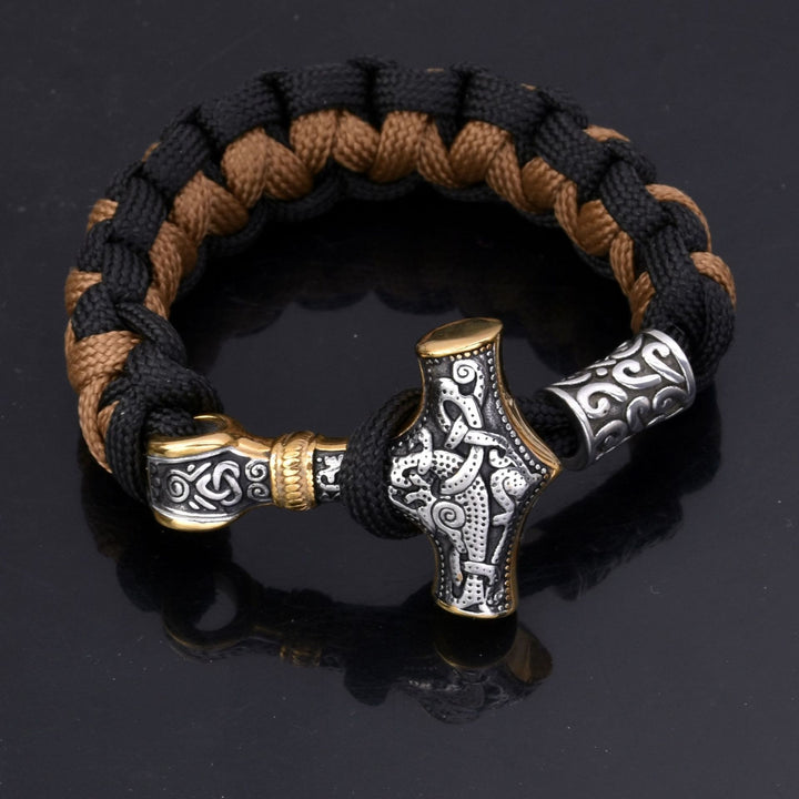 Viking Mjolnir Paracord Braided Bracelet