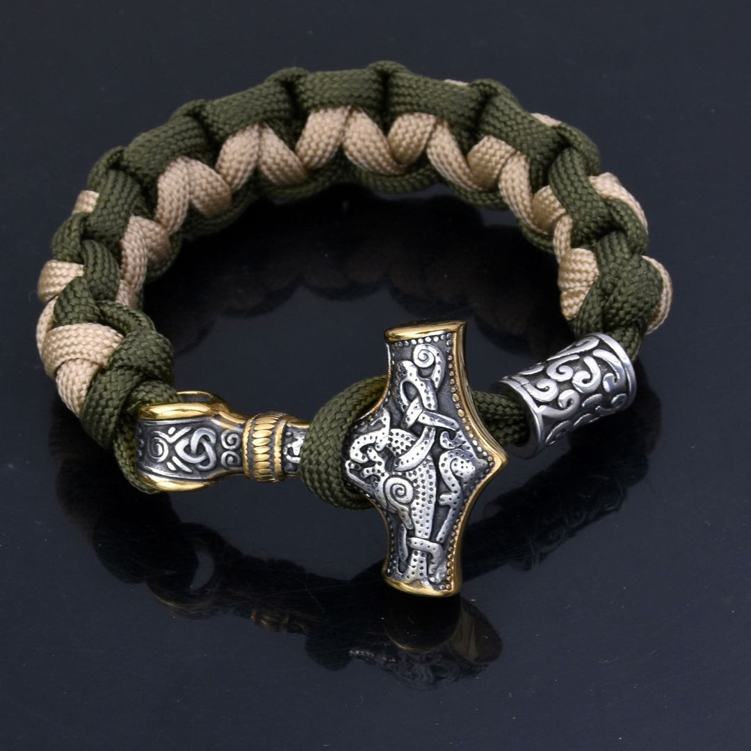 Viking Mjolnir Paracord Braided Bracelet