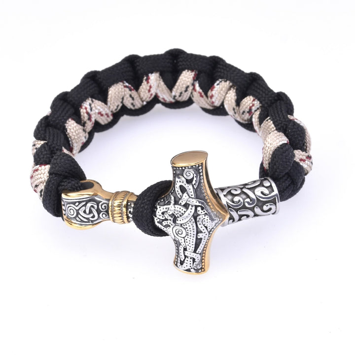 Viking Mjolnir Paracord Braided Bracelet
