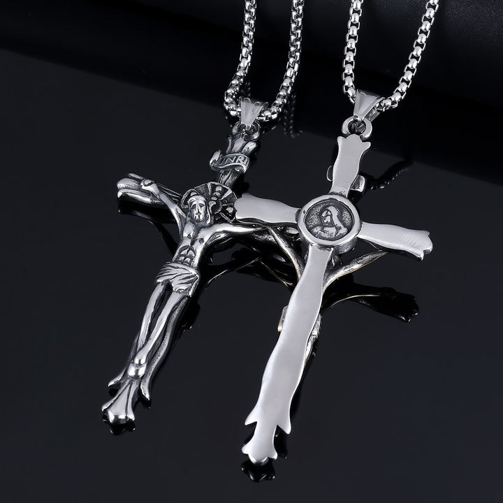 Christianartworkshop Classic Style INRI Plaque Crucifix Cross Jesus Sacred Faith Necklace