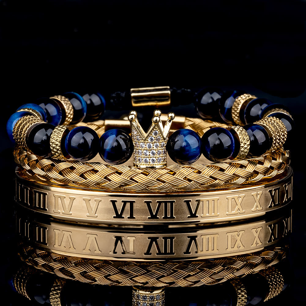 Royal Crown Stones Bracelet Set