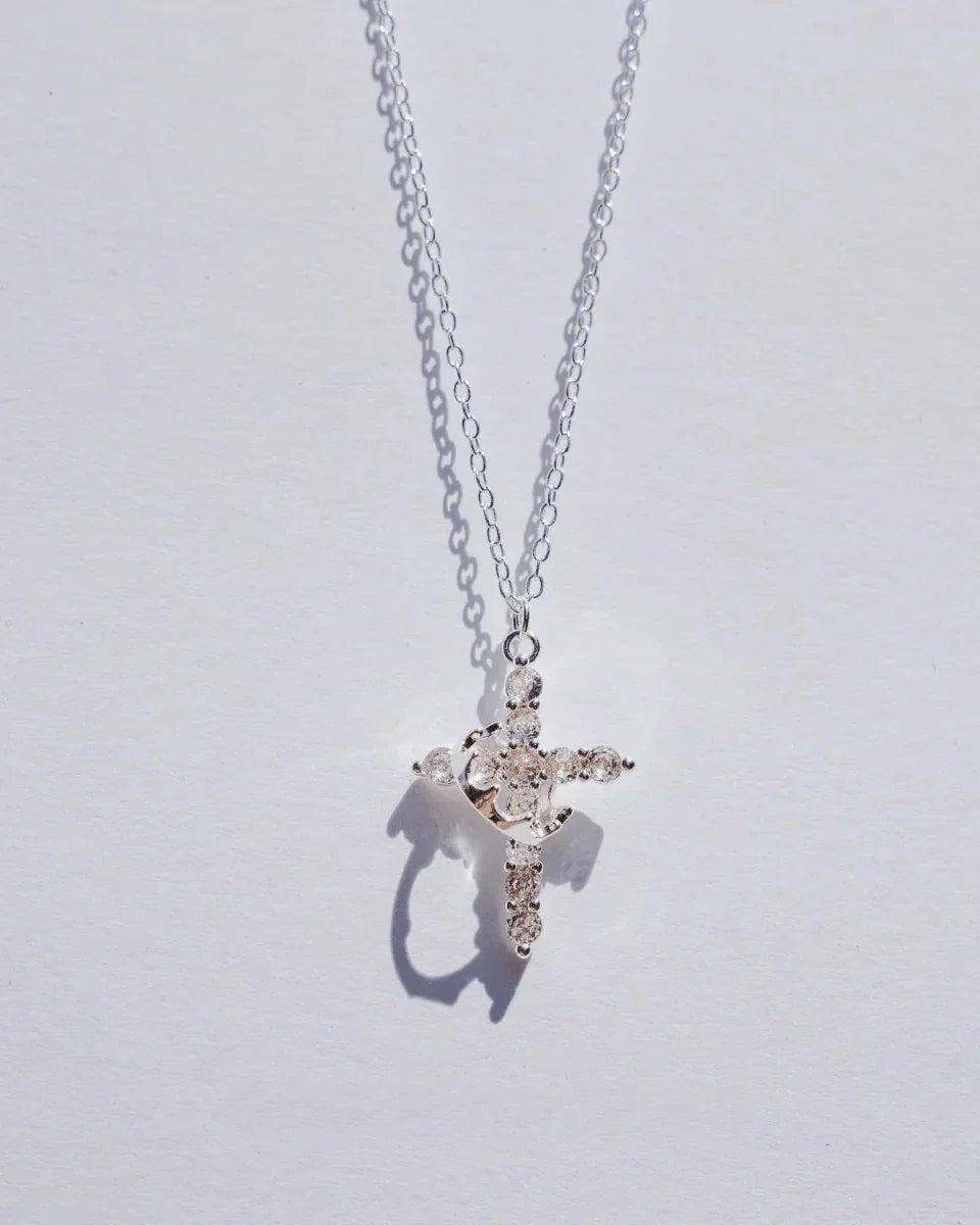 Necklace with Cross and Christ's Crown (Gold-Plated)