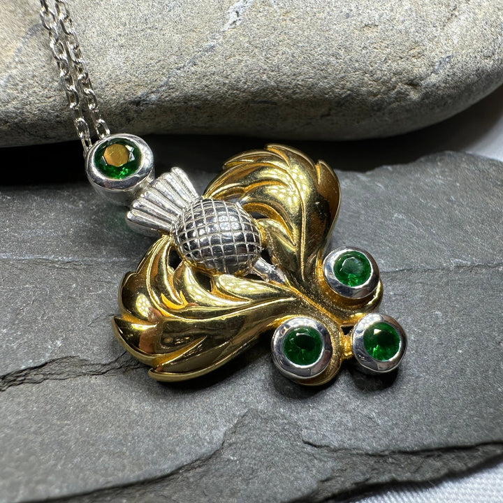 Aberdeenshire Scottish Thistle Necklace in Sterling Silver