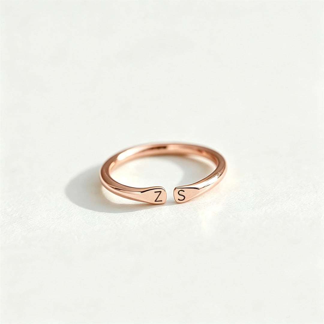 For Love- Custom Two Initial Ring