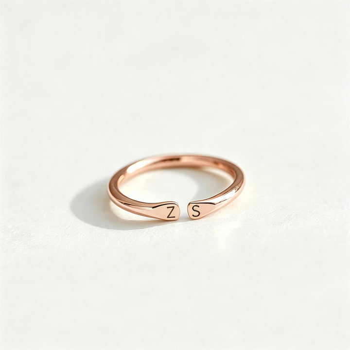 For Love- Custom Two Initial Ring