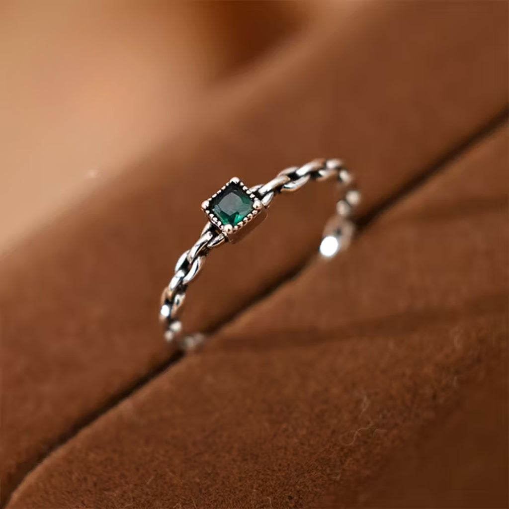 Emerald Chain Ring