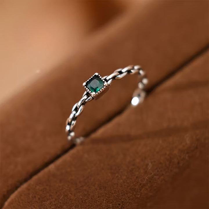 Emerald Chain Ring