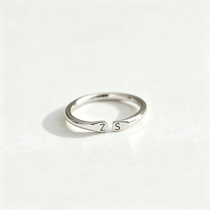 For Love- Custom Two Initial Ring
