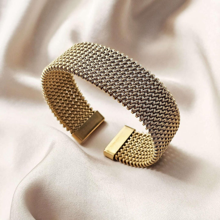 Vintage Braided Mesh Open Classic Bracelet