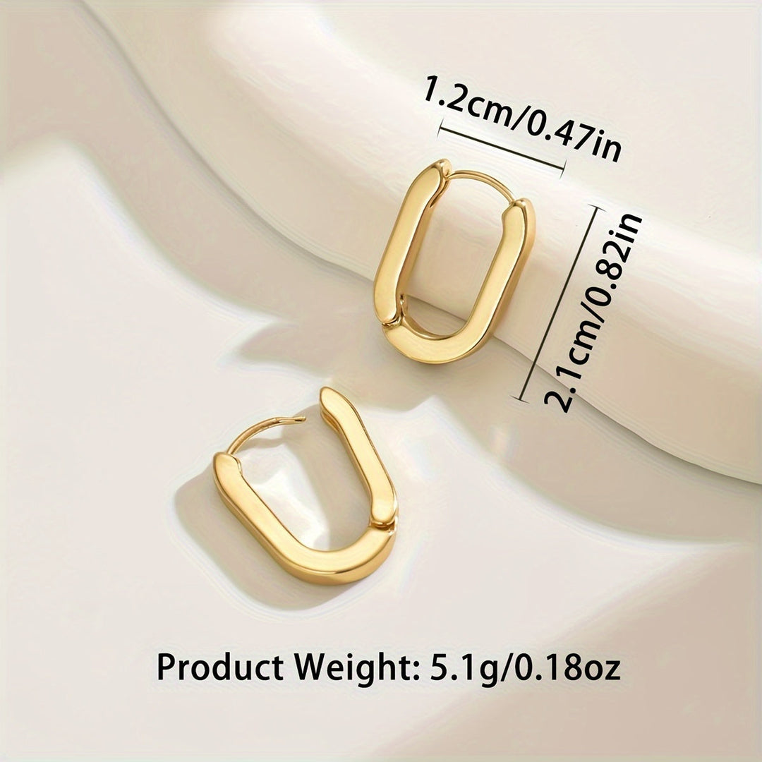 Elegant geometric-shaped hoop earrings