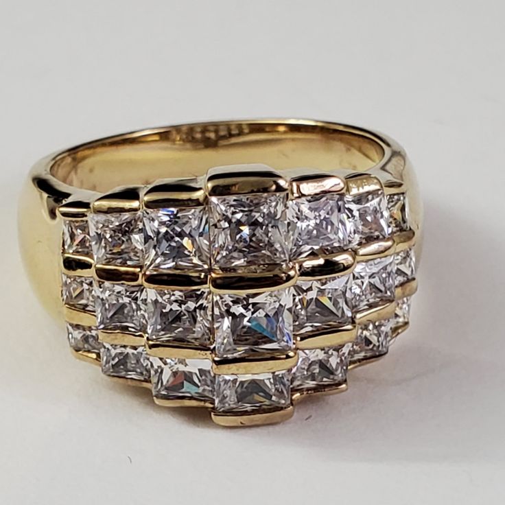 925 Sterling Silver Pyramid Cluster Ring