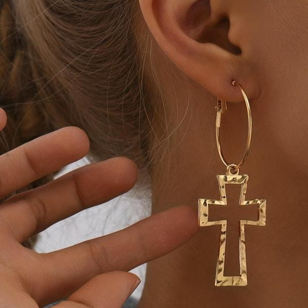 Dainty Cross Buckle Earrings