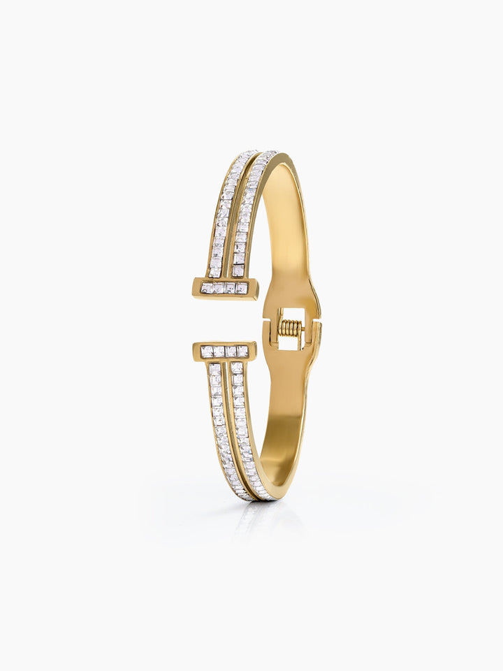 Blakely Diamond 18K Gold Plated Cuff Bracelet