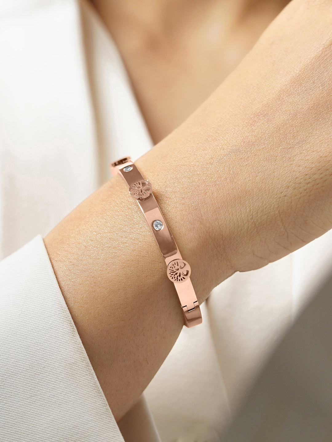 CC Lifetree Rosegold Plated Band Bracelet