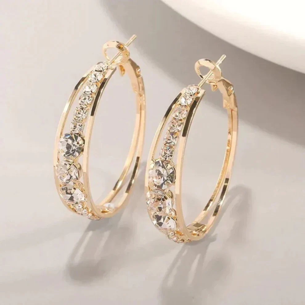 Chic Glittering Hoop Earrings