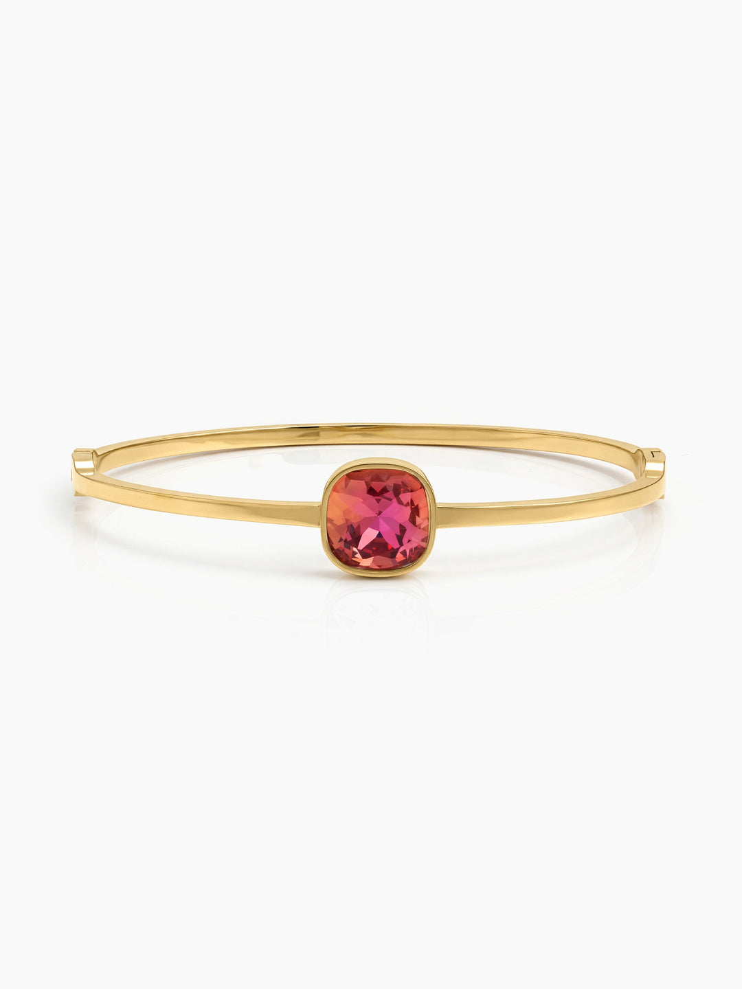 Caesar Pink Solitaire 18K Gold Plated Band Bracelet