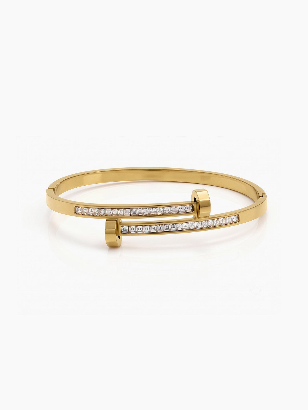 Damaris Diamond Nail 18K Gold Plated Women's Band Bracelet