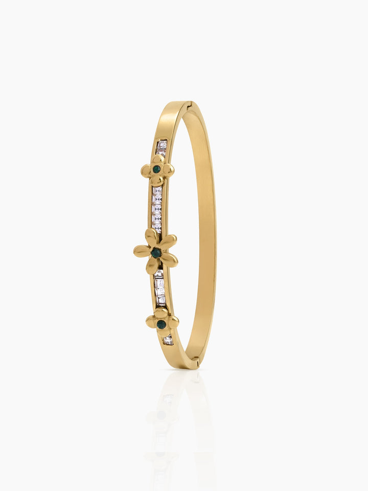 Domicia Floral Diamond 18K Gold Plated Small Wrist Bracelet