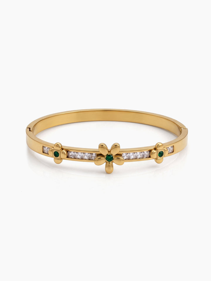 Domicia Floral Diamond 18K Gold Plated Small Wrist Bracelet