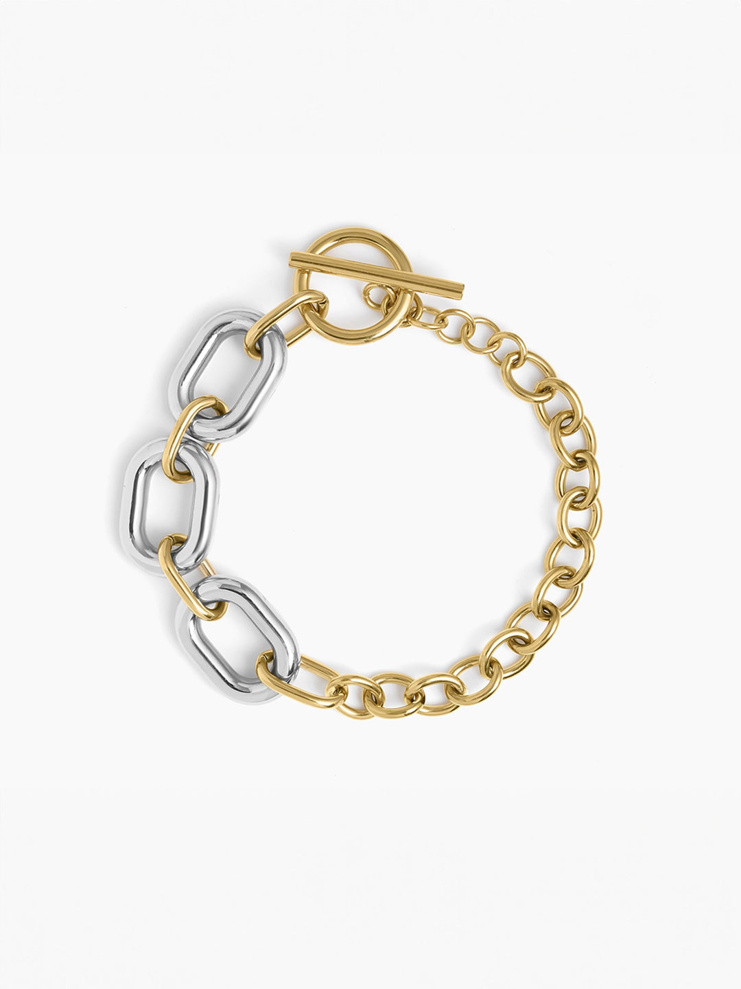 Erien Dual Tone 18K Gold Plated Link Bracelet