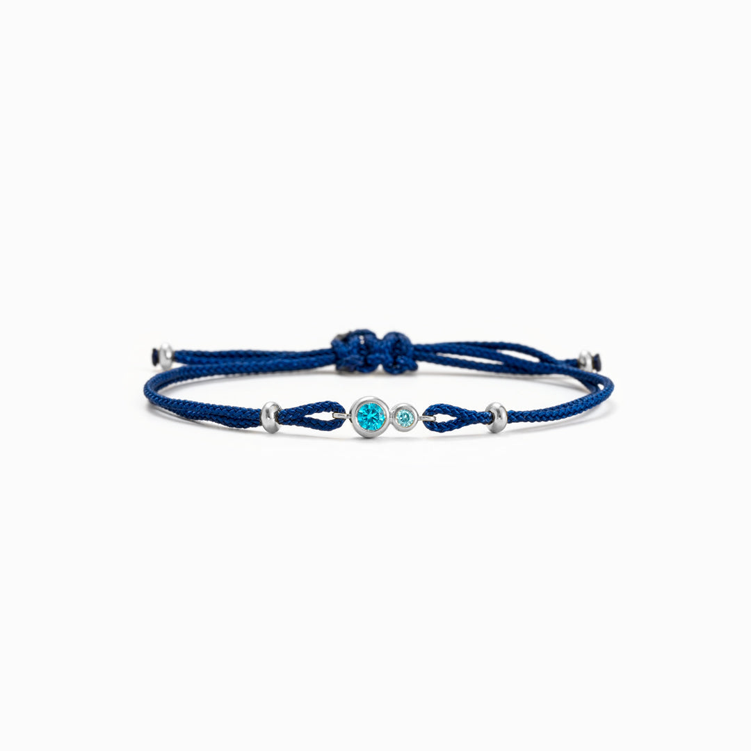 Grandma&Granddaughter Special Link Two Birthstones Bezel Set Bracelet