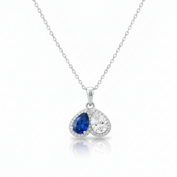 For My Granddaughter- Custom Promise Two Heart Birthstone Necklace