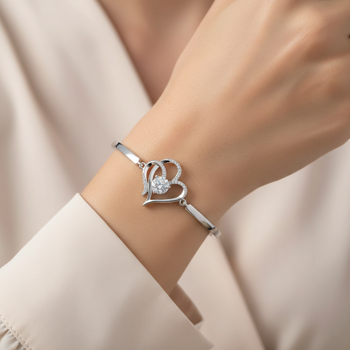 TO MY UNBIOLOGICAL DAUGHTER- I ALWAYS WITH YOU DOUBLE HEART BRACELET