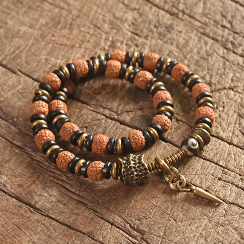 Asgard | Rudraksha, Ebony & Copper Handmade Bracelet