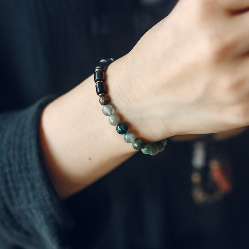 Odine | Natural Stones, Ebony & Copper Beaded Bracelet
