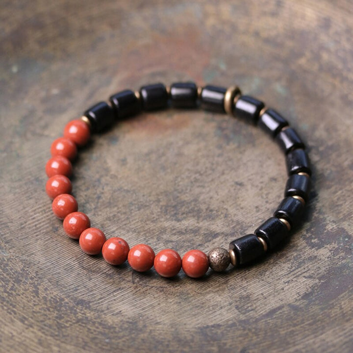 Odine | Natural Stones, Ebony & Copper Beaded Bracelet