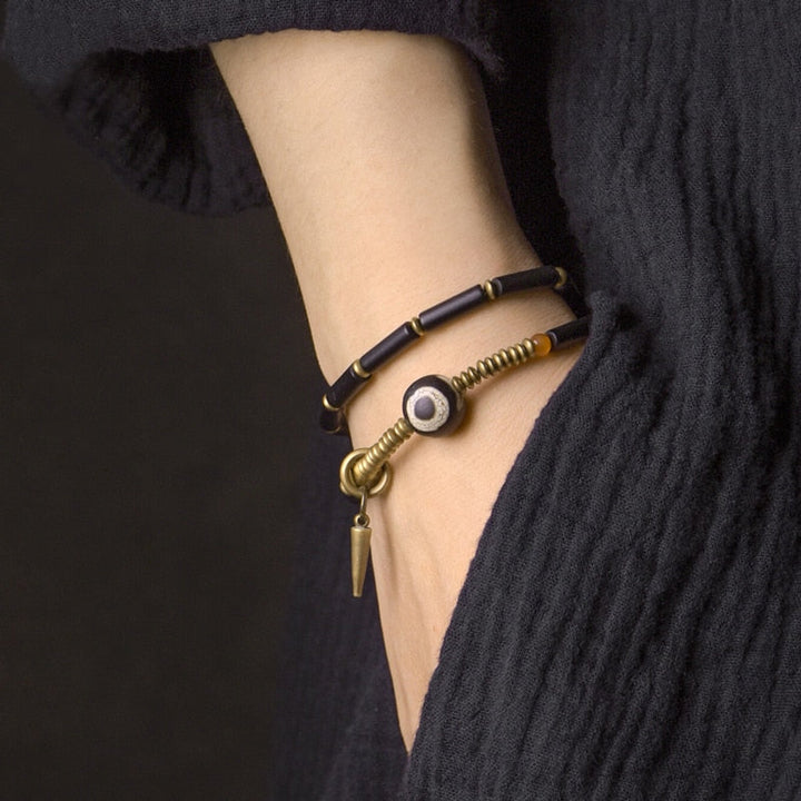 Revna | Black Agate & Copper Handmade Bracelet