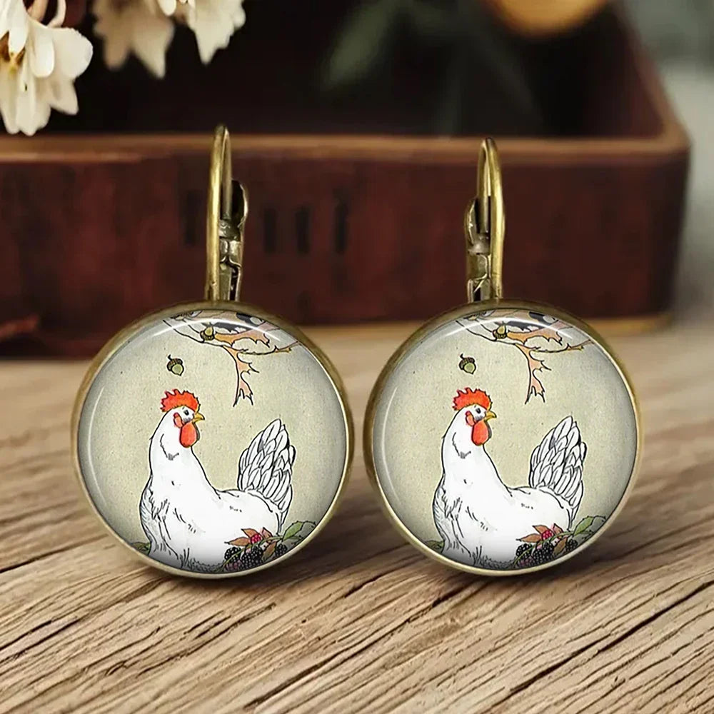 Whimsical Animal Glass Dome Earrings