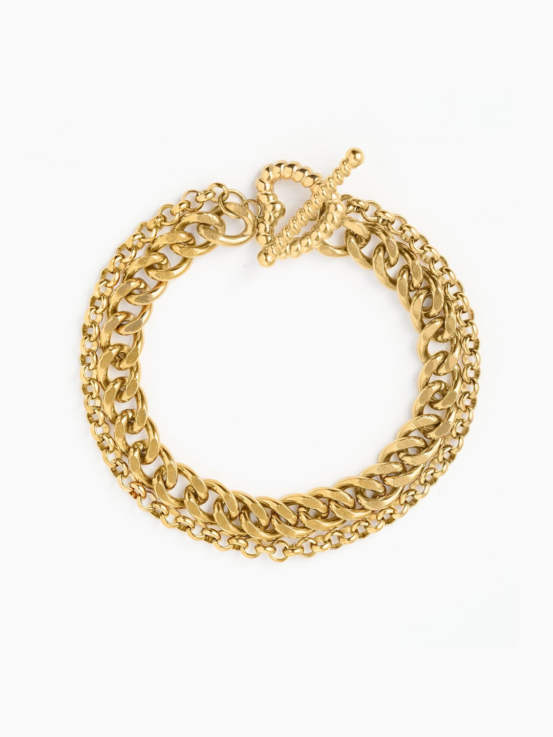 Kian Link Layered 18K Gold Plated Bracelet