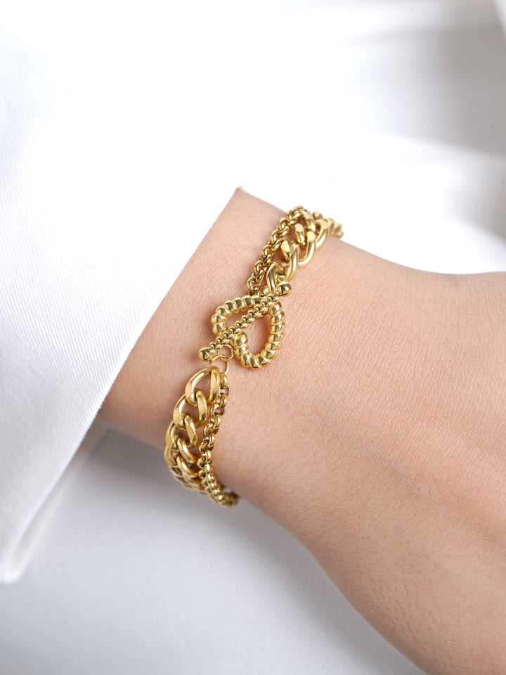 Kian Link Layered 18K Gold Plated Bracelet