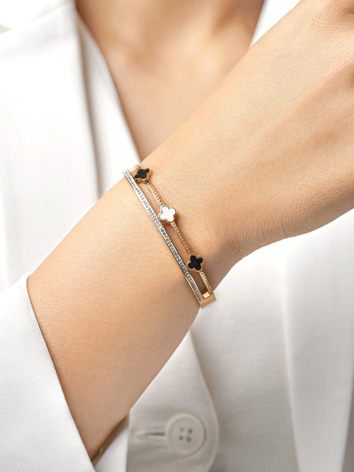Kinsley Clover Rosegold Plated Bracelet