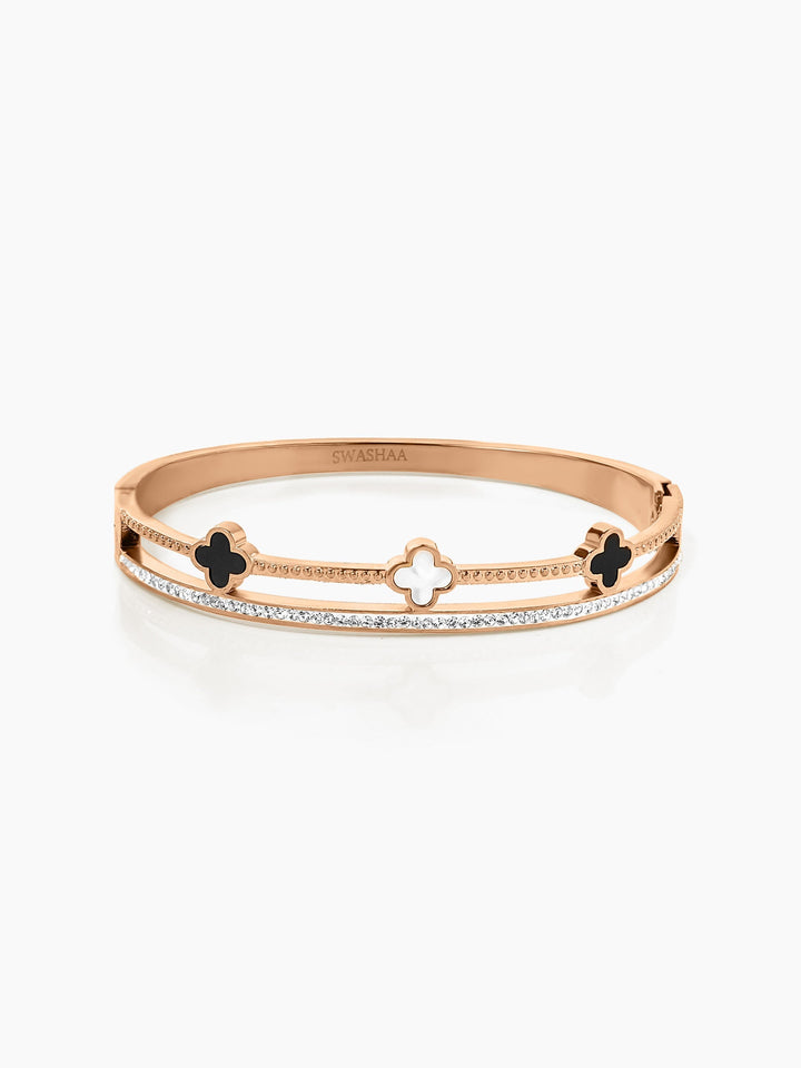 Kinsley Clover Rosegold Plated Bracelet