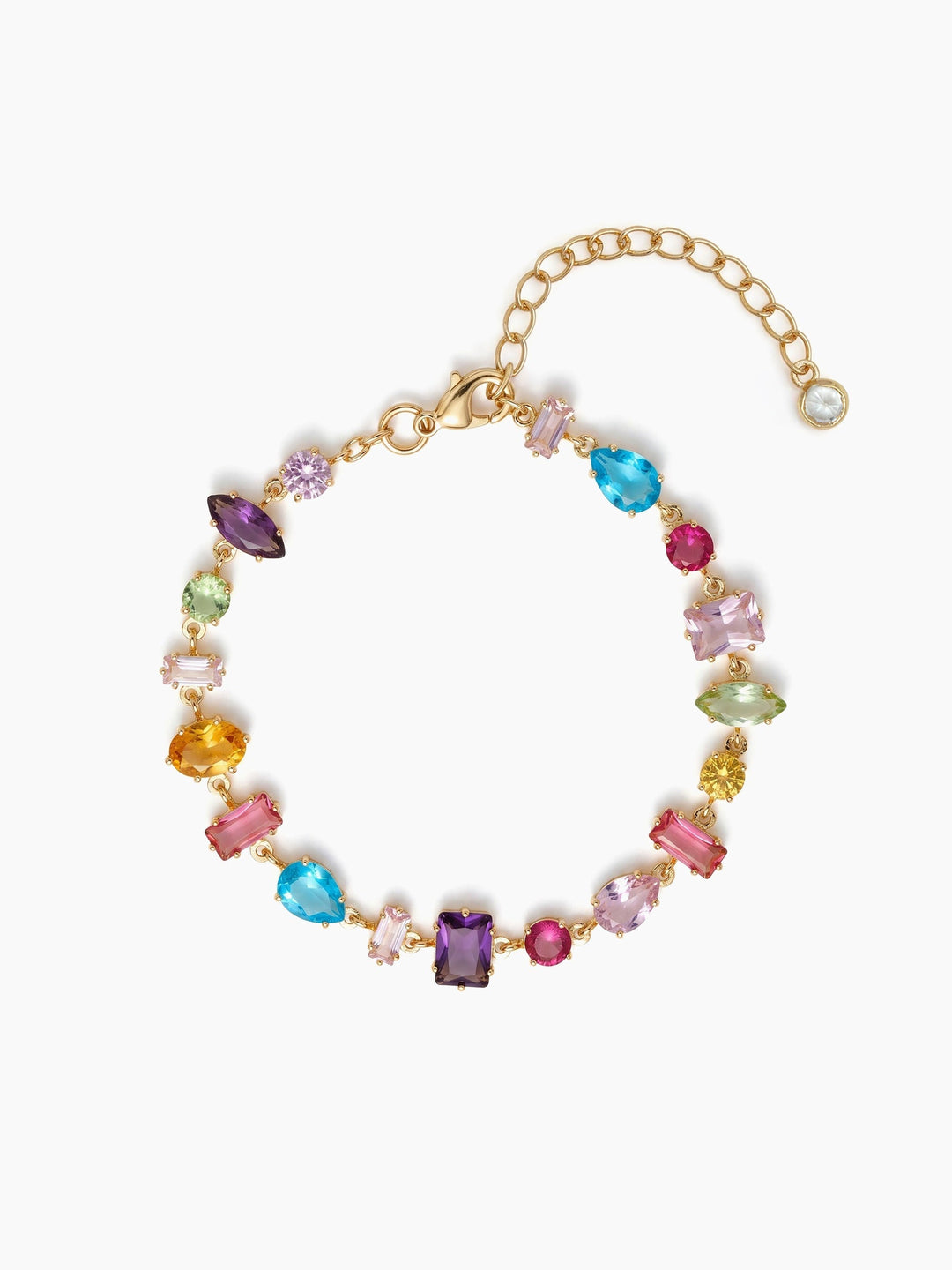 Kyara Multi Diamond 18K Gold Plated Chain Bracelet