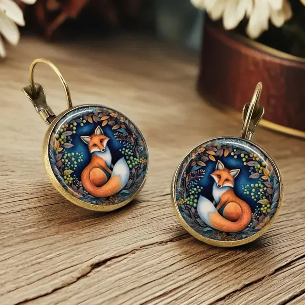 Whimsical Animal Glass Dome Earrings