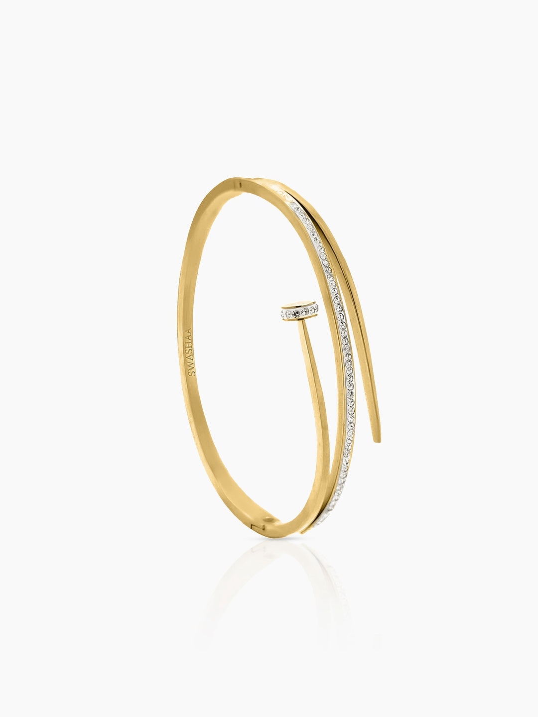 Nail Studded 18K Gold Plated Bracelet