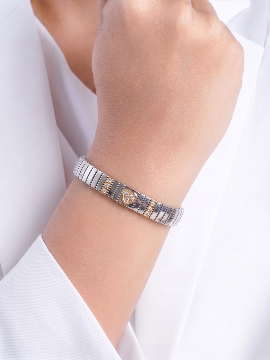 Natalie Heart Diamond Silver - 18K Gold Plated Bracelet
